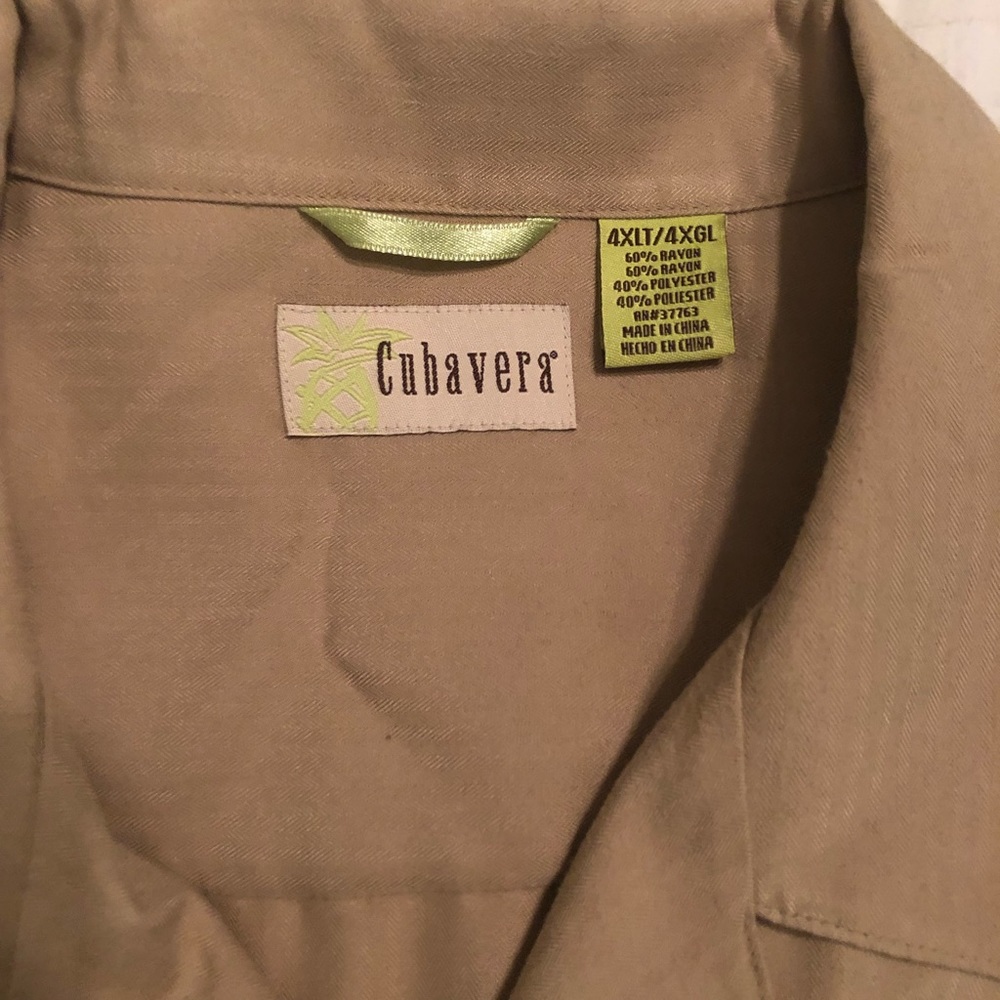 4xlt tan cubavera shirt